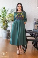 Embroidery Midi Dress - Image 6