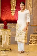 Printed Kurtha Top with Gold Print