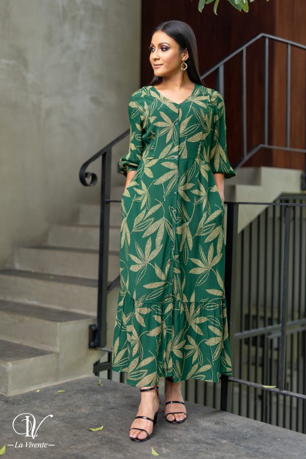 Front open Printed Maxi Dress - Image 3