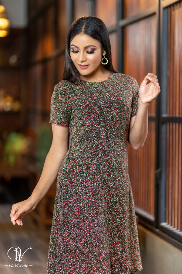 Printed Short Sleeve Dress