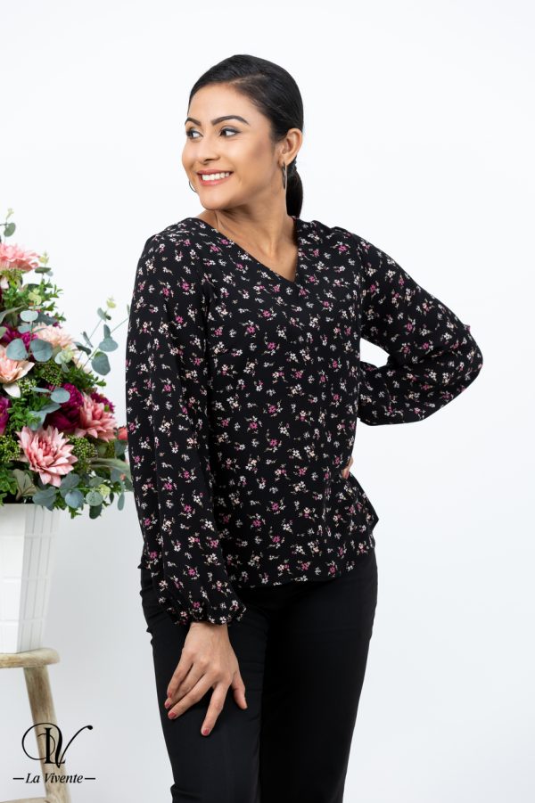 Floral printed V-neck Top - Image 3