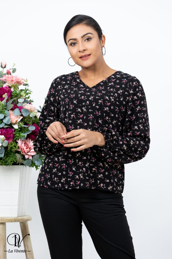 Floral printed V-neck Top - Image 2