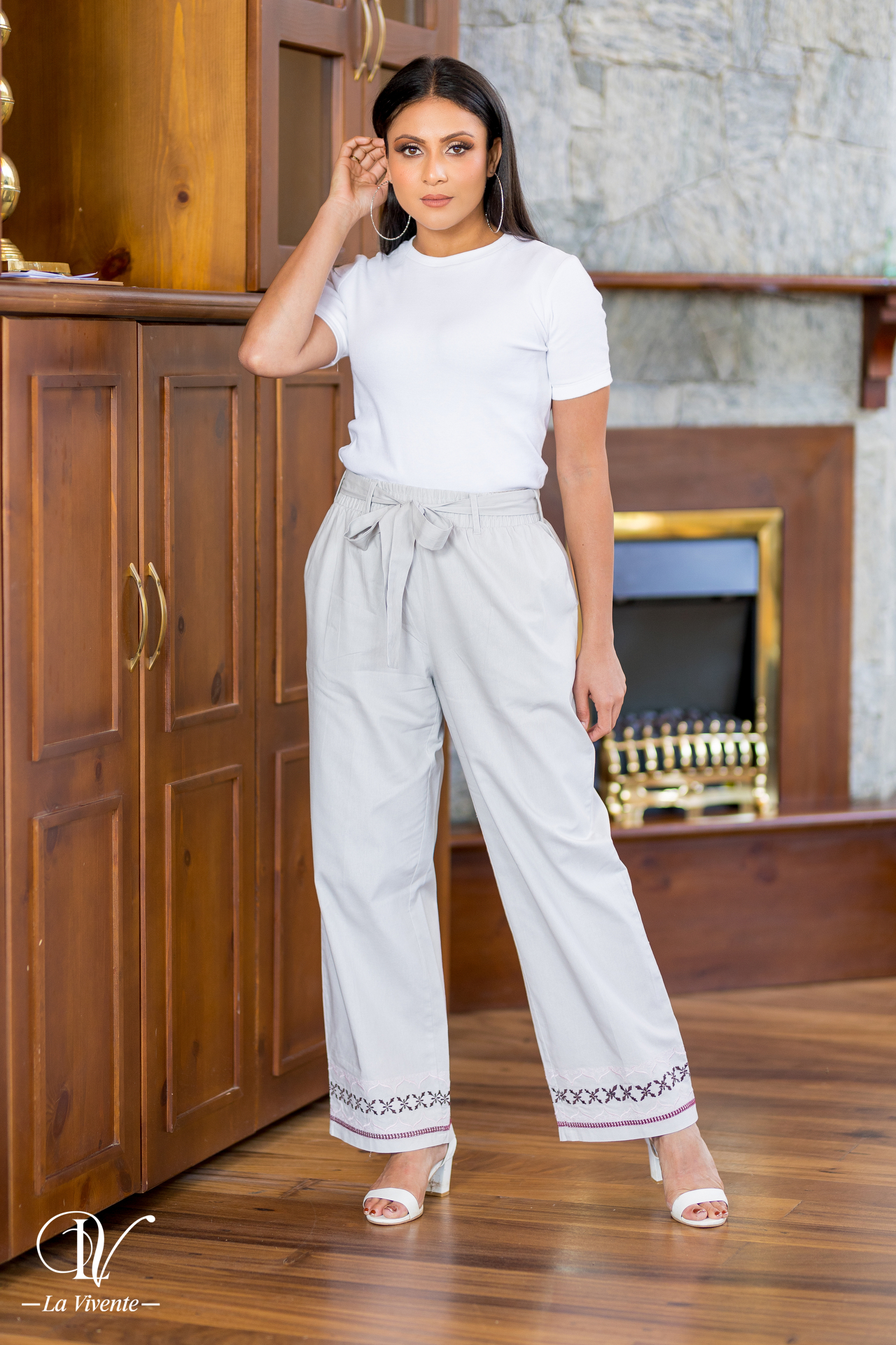 AMANI ALTHEA WIDE LEG LINEN TROUSER | Fashion Bug | Online Clothing Stores  | AMANI ALTHEA WIDE LEG LINEN TROUSER in Sri Lanka
