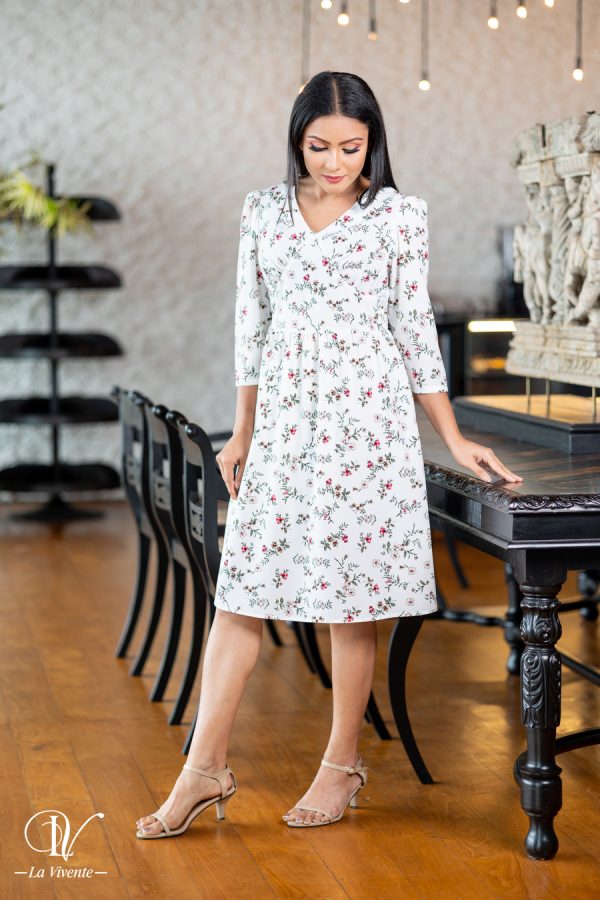 Floral Printed Short Dress - Image 4