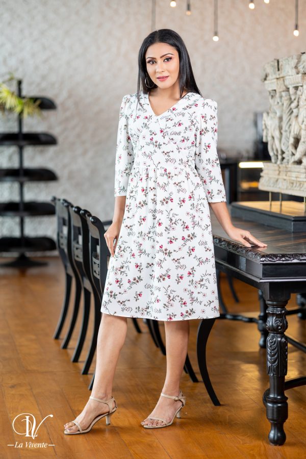 Floral Printed Short Dress - Image 3