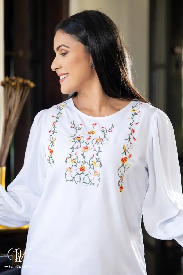 Embroidered long sleeve top - Image 2