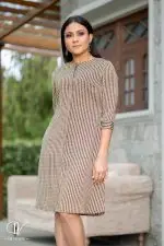 Striped Button Up Short Dress - Image 2