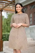 Striped Button Up Short Dress