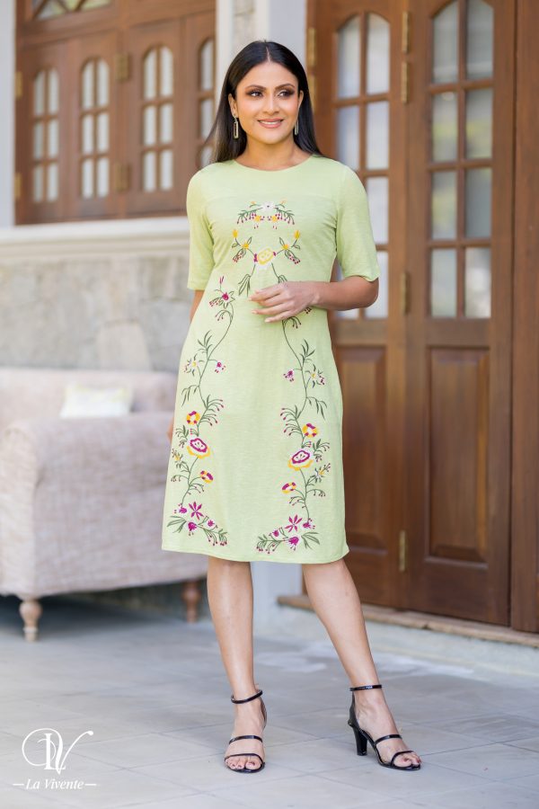 Embroidery Short Dress - Image 4