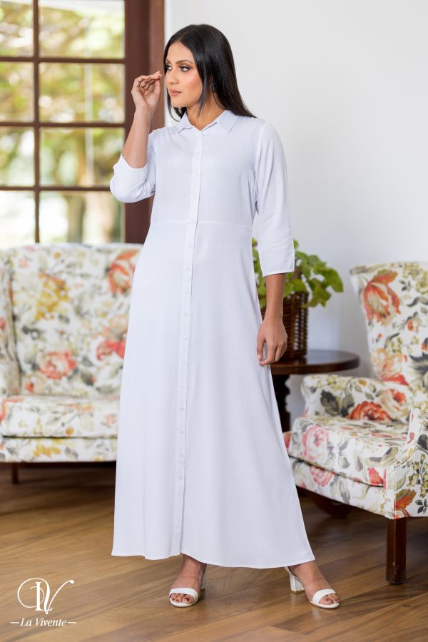 Shirt collared button up maxi dress