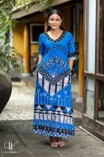 Geometric Print Batik Dress - Image 4