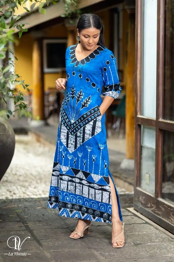 Geometric Print Batik Dress - Image 3