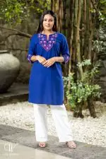 Embroidered Linen Kurta