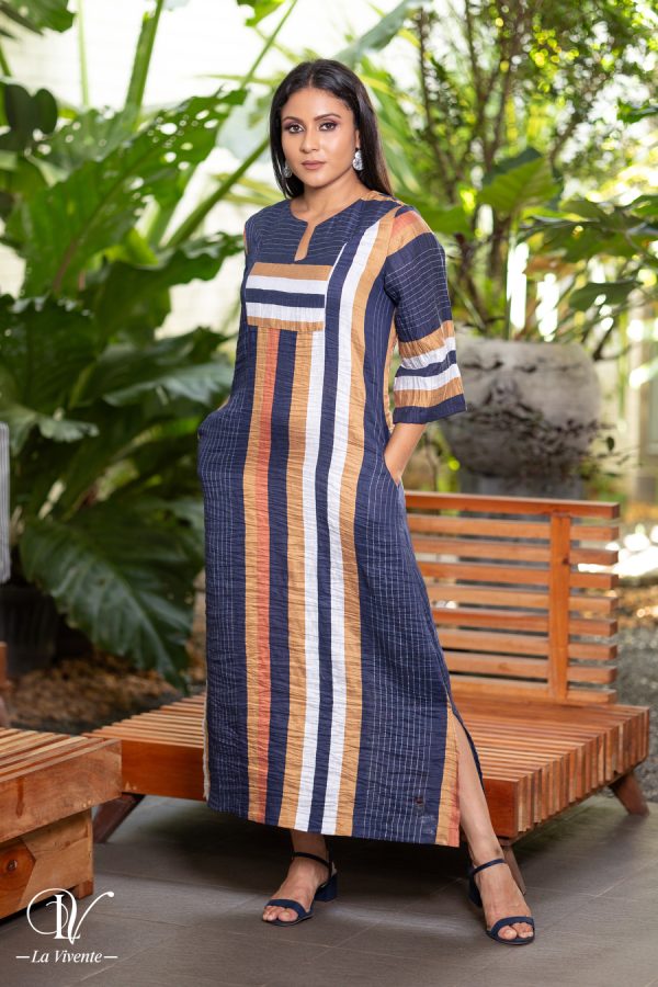 Multicolor Striped Maxi Dress