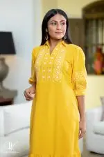 Embroidered Shirt Collared Maxi Dress - Image 2