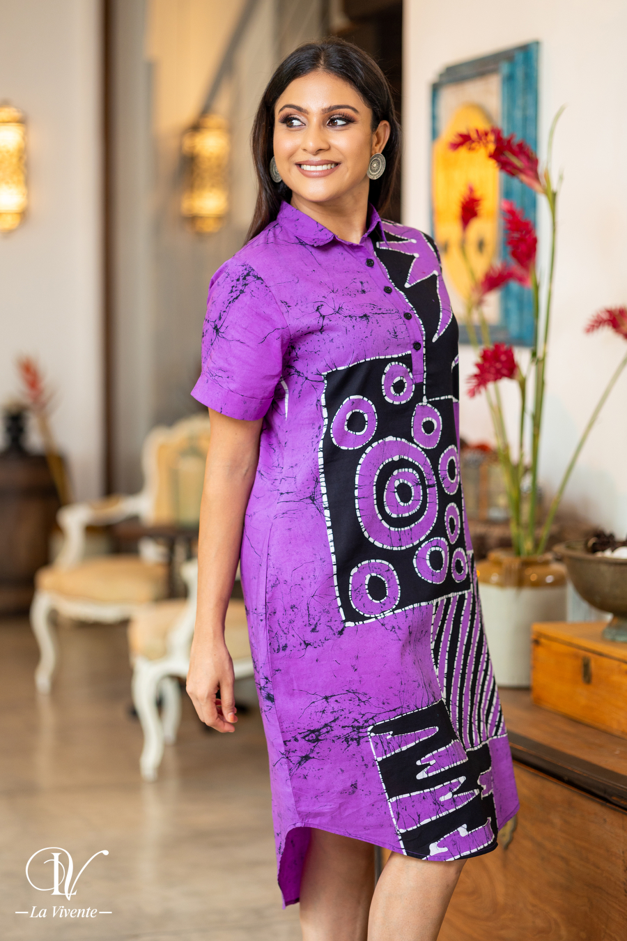 Batik Shirt Dress - La Vivente