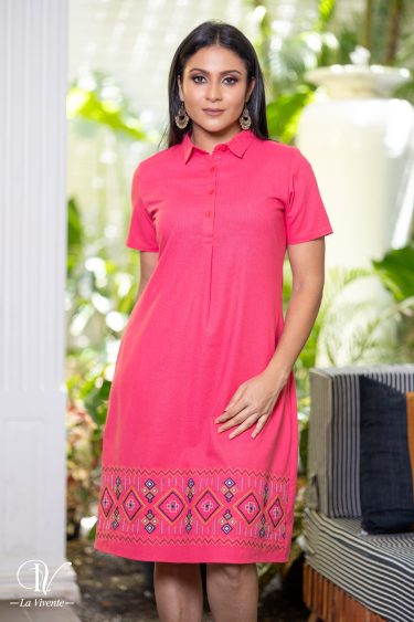 Embroidery Shirt Dress