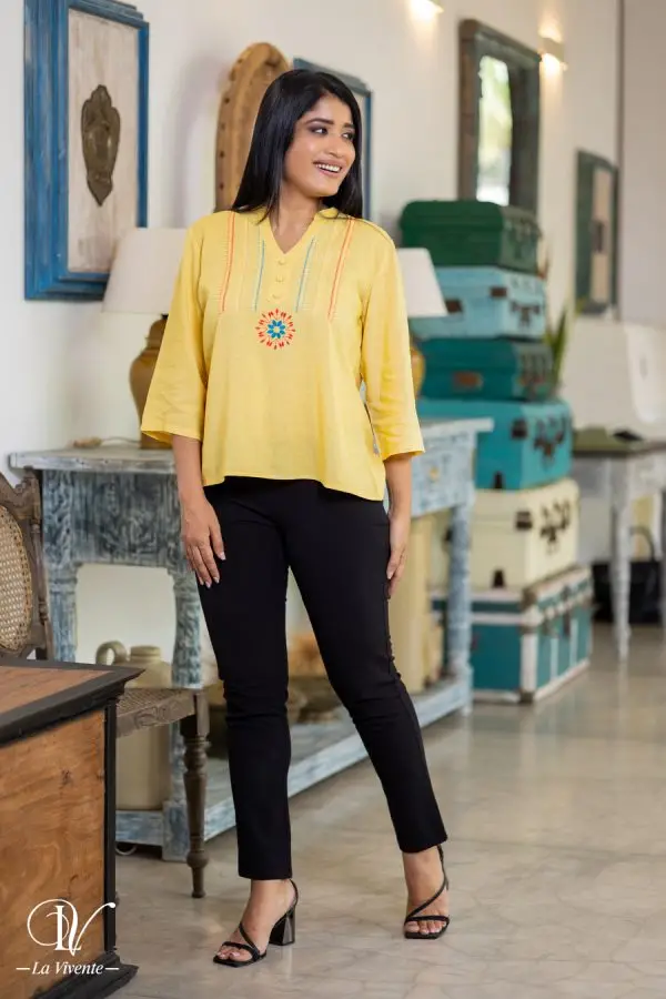Tribal Embroidered Blouse Top - Image 4