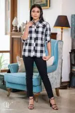 Gingham Patterned Shirt Blouse - Image 3
