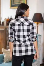 Gingham Patterned Shirt Blouse - Image 4