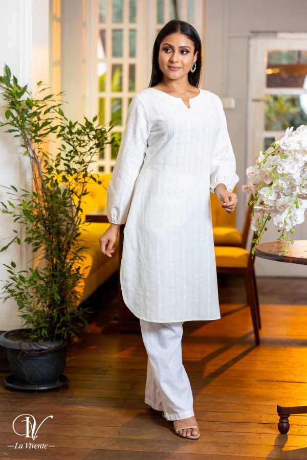 Notch-Necked Long Sleeved Kurta - Image 5