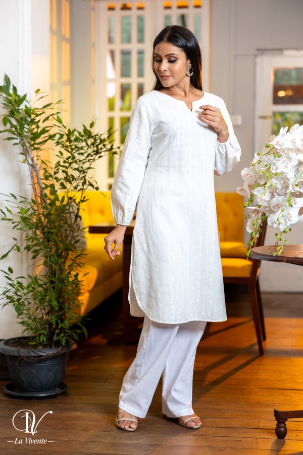 Notch-Necked Long Sleeved Kurta - Image 3