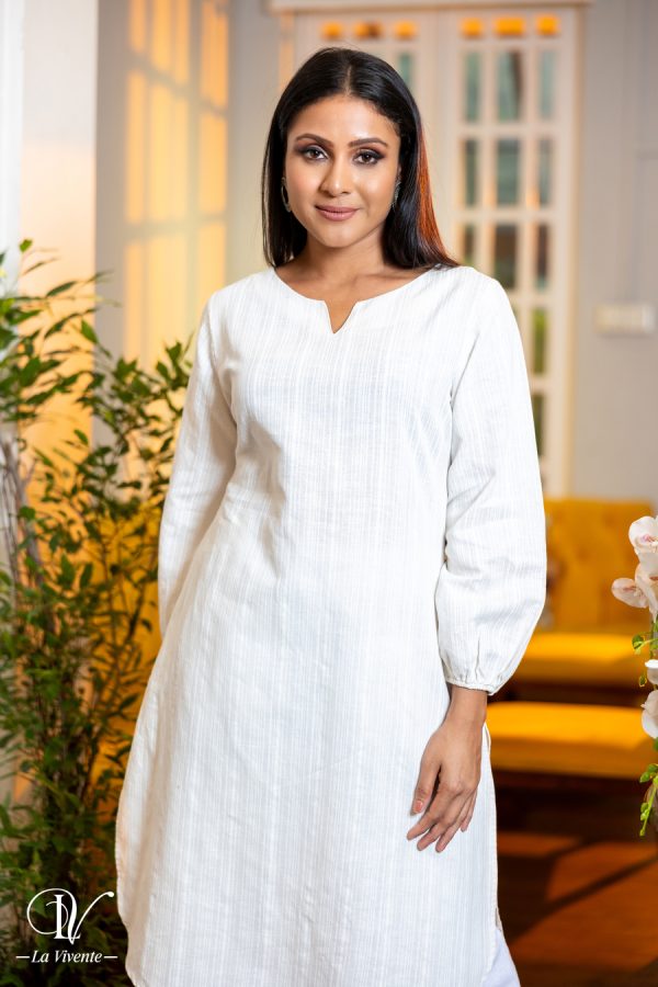 Notch-Necked Long Sleeved Kurta - Image 2