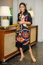 Abstract Batik Shirt Midi Dress - Image 4