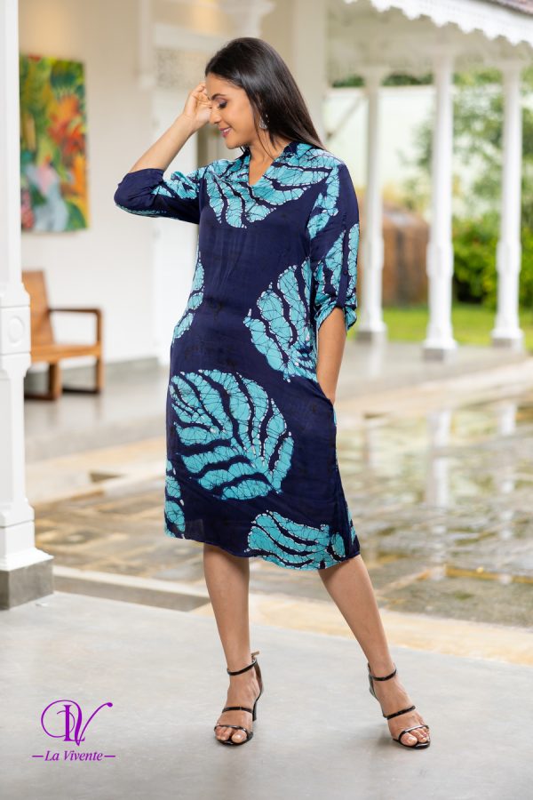 Tropical Printed Shirt Collared Short Slik Batik Dress