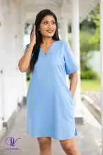 V-Necked Short Sleeved Mini Dress - Image 4