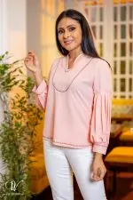 Embroidered Long-Sleeved Blouse Top - Image 3