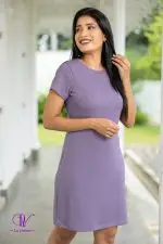 Crew Necked Bodycon Mini Rib Dress