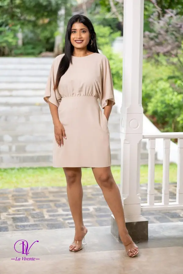 Maggie-Sleeved Waist Gathered Mini Dress - Image 2