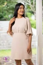 Maggie-Sleeved Waist Gathered Mini Dress - Image 3