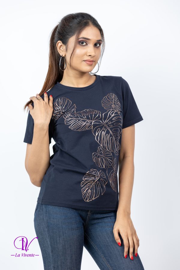 Tropical foil printed regular fit T-shirt - Image 3