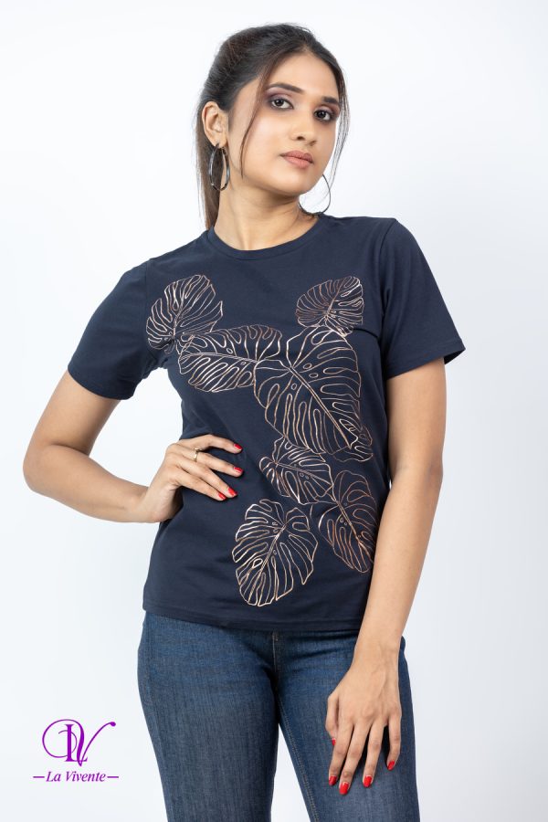 Tropical foil printed regular fit T-shirt - Image 2
