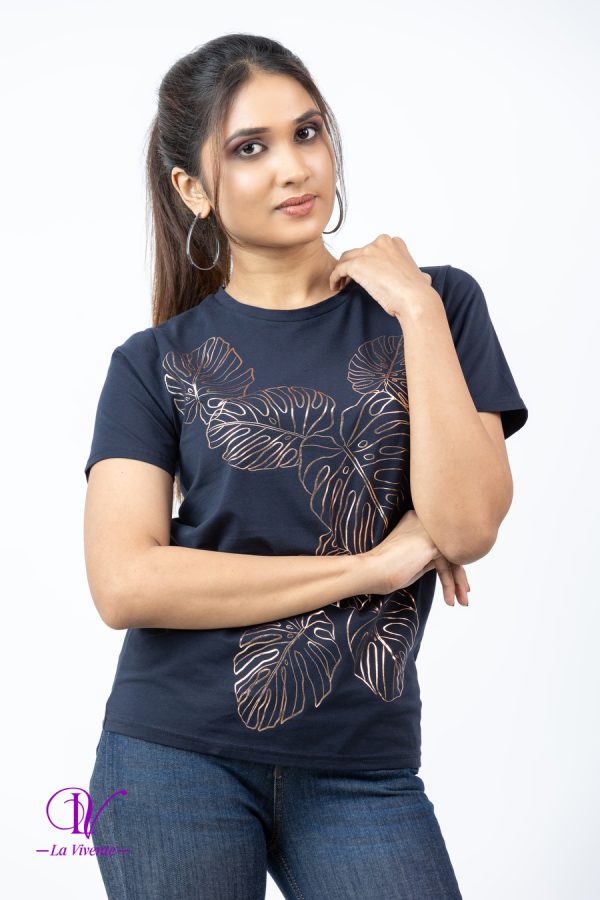 Tropical foil printed regular fit T-shirt