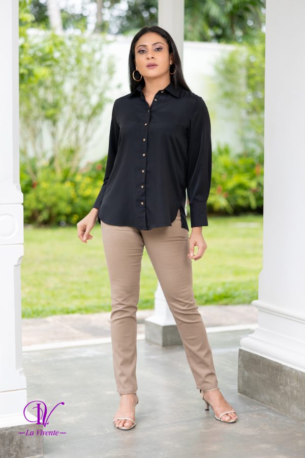 Decorative Button Detailed Shirt Blouse