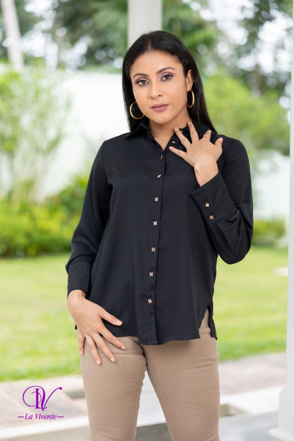 Decorative Button Detailed Shirt Blouse - Image 3
