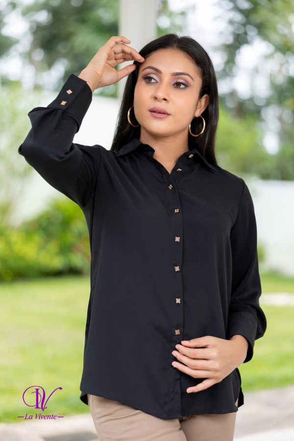 Decorative Button Detailed Shirt Blouse - Image 4