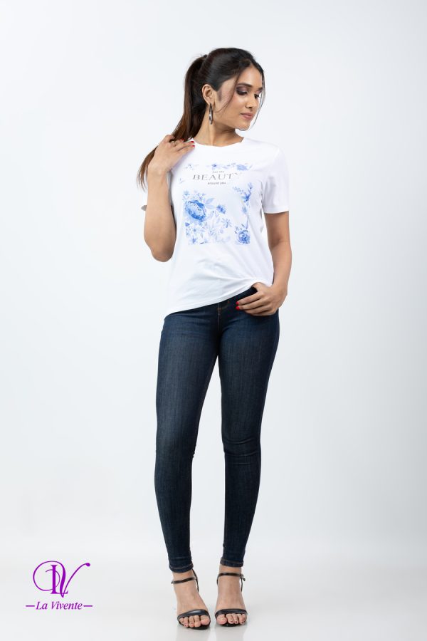 Floral Printed Regular Fit T-Shirt - Image 4