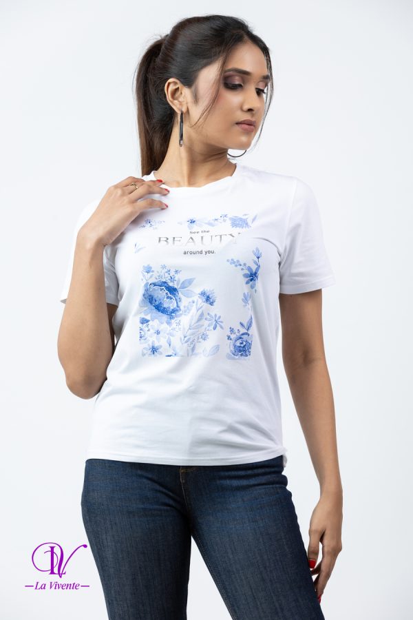 Floral Printed Regular Fit T-Shirt