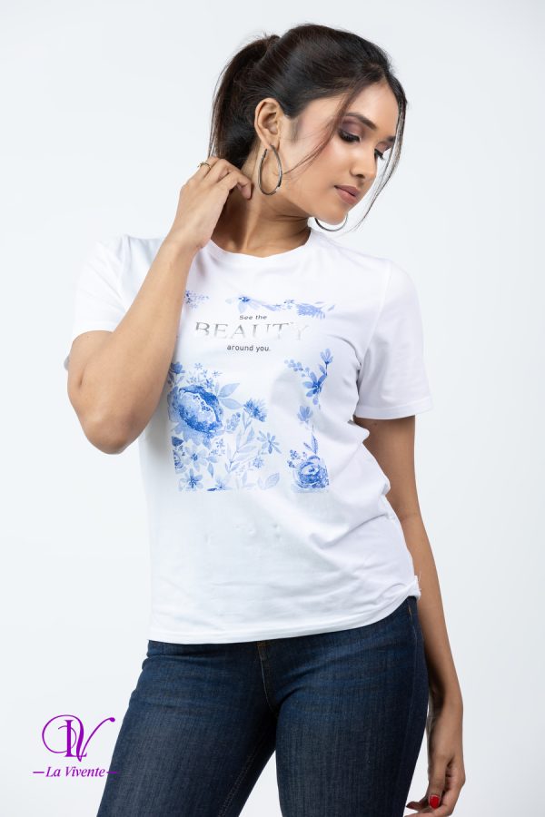 Floral Printed Regular Fit T-Shirt - Image 3