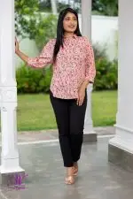 Floral Patterned Shirt Collared Blouse - Image 4