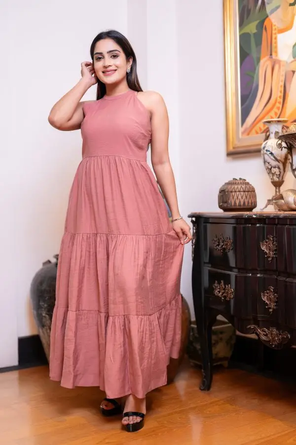 Halter Necked Tiered Maxi Dress - Image 2