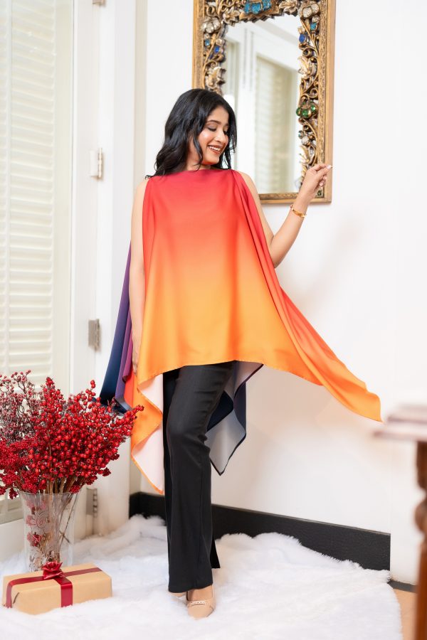 Ombre Multiway Fit Poncho Top - Image 4