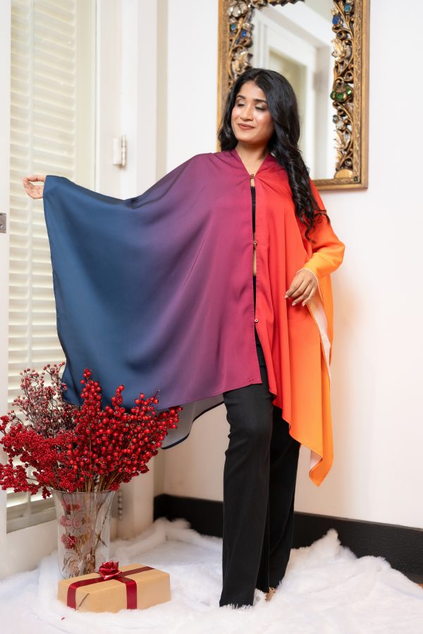 Ombre Multiway Fit Poncho Top - Image 3