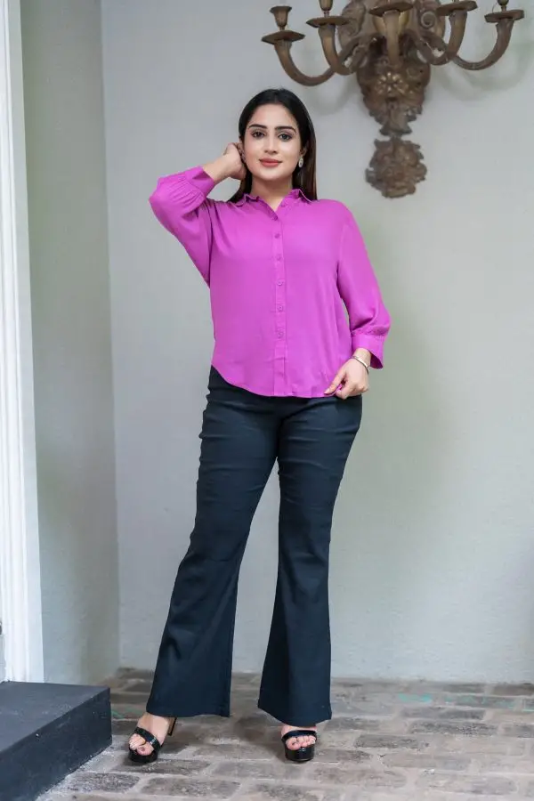 Shirt Collared Button Up Shirt Top - Image 4