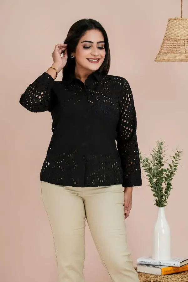 Cutlone patterned button up shirt blouse - Image 2