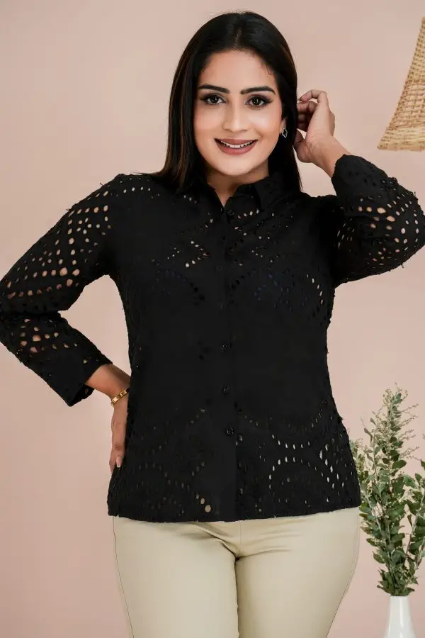 Cutlone patterned button up shirt blouse
